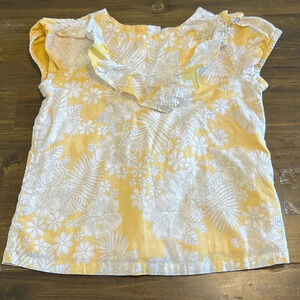 Janie and Jack Yellow Ruffle Floral Top Shirt Toddler 3T